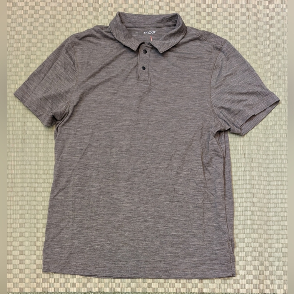 Proof by Huckberry Merino Wool Polo Light Brown Men's Size Large